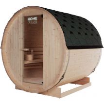 HOME DELUXE - Sauna d'extérieur à tonneau LAHTI L - 195 x 180 cm pour 4 personnes