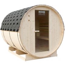 HOME DELUXE - Sauna d'extérieur à tonneau LAHTI XL - 195 x 220 cm pour 4 personnes
