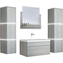 Home Deluxe - Set completo di mobili da bagno wangerooge big Colore: grigio, taglia: xl
