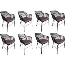 Home Deluxe - Silla de jardín incl. cojín de asiento tara Cantidad: 8