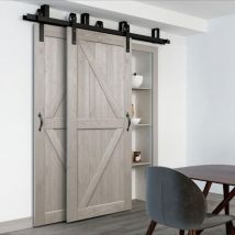 HOME DELUXE - Porte coulissante double en bois SOLIA Taille : 205 x 90 cm