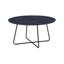 HOME DELUXE - Table basse ronde NOVARA - 88 x 47 cm Couleur : Dark Oak