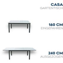 HOME DELUXE - Salon de jardin extensible CASA MADERA - 160/240 x 100 cm Quantité 1 pce.
