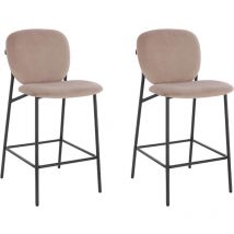 Taburete de bar de terciopelo celda Color: Marrón claro, Cantidad: 2 - Home Deluxe