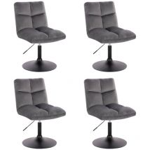 Taburete de bar regulable en altura ace Color: Terciopelo gris claro, Cantidad: 4 - Home Deluxe
