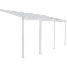 Tetto a terrazza solis Colore: Bianco, Dimensioni: 618 x 303 x 226/278 cm - Home Deluxe