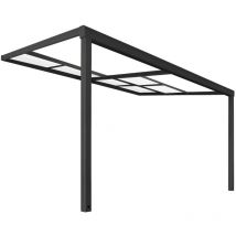 HOME DELUXE - Abri de terrasse SOLIS DELUXE Couleur : Gris, Dimension : 390 x 295 x 233 / 272 cm