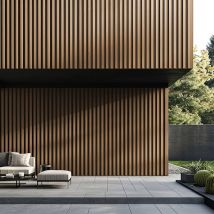 Wpc Fassadenverkleidung duvar Farbe: Teak, Größe: 18 m² Fassadenverkleidung Wandverkleidung Paneele Wandpaneele - Home Deluxe
