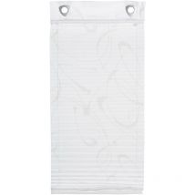 91795-701, Tenda plissettata a pacchetto, in voile con stampa, 140 x 45 cm, Bianco - Home Fashion