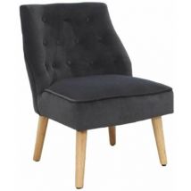 Home Heavenly - Butaca terciopelo Mary. Tapizado velvet. Respaldo capitoné. Asiento acolchado. Color: Gris Oscuro