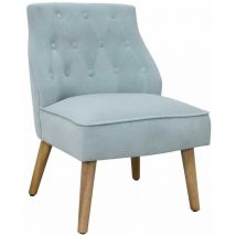 Home Heavenly - Butaca terciopelo Mary. Tapizado velvet. Respaldo capitoné. Asiento acolchado. Color: Azul