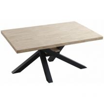 Mesa comedor industrial gael, madera de roble y patas metal cruzadas. 160 x 100 cm Color: Roble Nordish - Negro - Home Heavenly