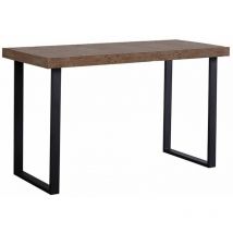 Mesa de estudio Darek, Escritorio industrial, Tabla madera, Patas metal Color: Roble Americano - Negro - Home Heavenly
