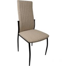 Home Heavenly - Pack 4 sillas comedor tapizadas tasya, en tela detalles verticales, patas metal negras, 101x43x50 cm. - Pack 4 sillas comedor