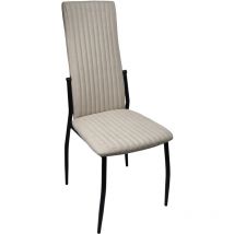Home Heavenly - Pack 4 sillas comedor tapizadas tasya, en tela detalles verticales, patas metal negras, 101x43x50 cm. - Pack 4 sillas comedor