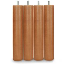 Patas de Madera Maciza para somier o Base tapizada con Rosca. Altura 26 cm con Sistema antiruido Color: Cerezo - Home Heavenly
