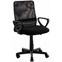 Home Heavenly - Silla escritorio Maya, silla de oficina pequeña. Respaldo malla transpirable. Color: Negro