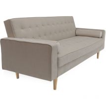 Home Heavenly - Sofá Cama vintage Green, sofá 3 plazas Clic Clac, se transforma en cama doble Color : Beige
