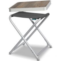 Campinghocker Klapphocker mit mdf Tisch aus Aluminium Leichter kleiner Aussenstuhl für Camping, Angeln, Picknick, Reisen und Wandern - Homecall