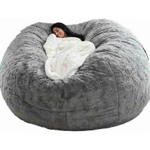 Home Lazy Sofa Foam Bed Jacket Double Bedroom Balcony Large Soft Comfortable Lazy Sofa Cover No Filler Only Jacket Medium Grey (sans remplissage,