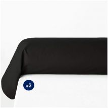Classique Lot 2 taies de traversin 57 Fils 100% Coton, Noire, 85x185 cm, 2 unità - Home Linge Passion