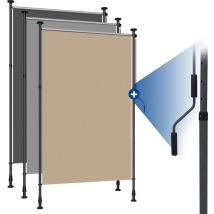 Homedemo Senkrechtmarkise Außen, Vertikalmarkise Ohne Bohren, Balkonrollo Mit Handkurbel, Sichtschutz Sonnenschutz Windschutz, Balkon & Garten, 100 X 