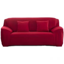Vicmhuang - Housse de Canapé Extensible 3 Places avec Accoudoirs Revêtement de Canapé 190-230cm Rouge
