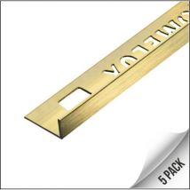 Homelux - Brushed Gold Straight Edge Tile Trim for tiles up to 9mm - Pack of 5 x 2.5m Trims
