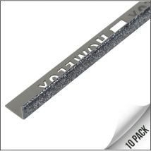 Homelux - Grey Glitter Straight Edge Tile Trim for tiles up to 9mm - Pack of 10 x 2.5m Trims