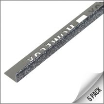 Homelux - Grey Glitter Straight Edge Tile Trim for tiles up to 9mm - Pack of 5 x 2.5m Trims
