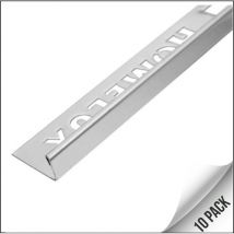 Homelux - Silver Straight Edge Tile Trim for tiles up to 9mm - Pack of 10 x 2.5m Trims