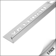 Homelux Silver Straight Edge Tile Trim for tiles up to 9mm - Pack of 5 x 2.5m Trims