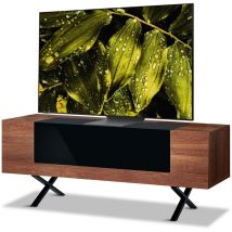 Homeology - adonis Walnut with Black Contrast Beam-Thru Remote Friendly Door 26'-55' Flat Screen tv Cabinet