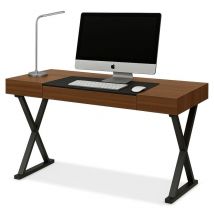 Homeology - adonis Walnut with Matte Black Legs Ergonomic Home Office Luxury Desk