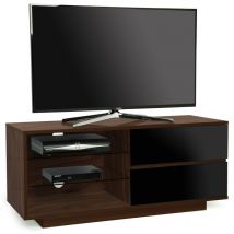 Homeology - Gallus Premium Walnut with 2-Black Drawers & 3-Shelves 32'-55' led/ oled / lcd tv Cabinet