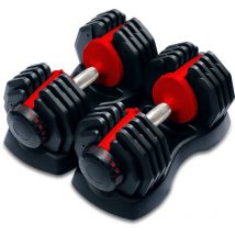 Homeology Strongology Urban40 Pair Home Fitness Black Red Adjustable Smart Dumbbells from 5kg up to 40kg Training Weights
