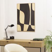 Macabane - homer - Décoration murale 63x93cm imprimés abstraits, cadre naturel