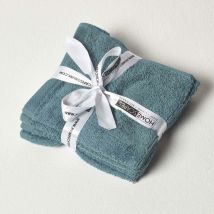 Homescapes - Teal 100% Combed Egyptian Cotton Set of 4 Face Cloths 500 gsm - Teal