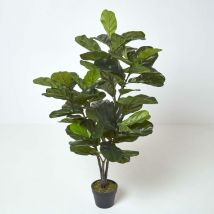 Homescapes - Arbre artificiel Figuier Lyre en pot, 120 cm