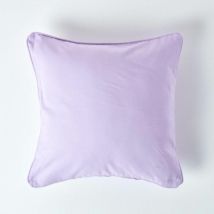 Homescapes - Cotton Plain Mauve Cushion Cover, 30 x 30 cm