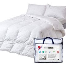 Homescapes - Couette tempérée 260 x 220 cm en duvet et plumes de canard 10,5 tog