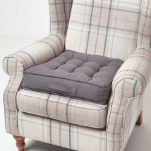 Coussin d'assise rehausseur en coton Gris ardoise, 50 x 50 x 10 cm - Homescapes