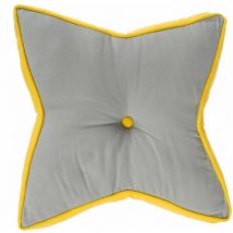 Coussin de sol en forme d'étoile gris et jaune - Homescapes
