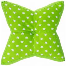Coussin de sol en forme d'étoile vert à motif étoiles - Homescapes