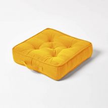 Homescapes - homeascapes Coussin de sol Jaune moutarde - Rajput - 40 x 40 cm - Jaune Moutarde