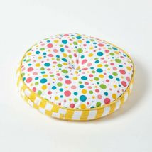 Coussin de sol rond pour enfants multicolore à pois ø 43 cm - Homescapes