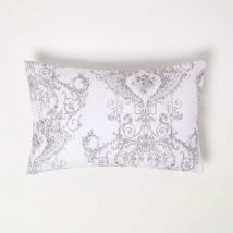 Coussin décoratif Gris Toile de Jouy en polycoton, 50 x 30cm - Homescapes