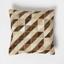 Coussin en peau véritable à rayures, 45 x 45 cm - Homescapes