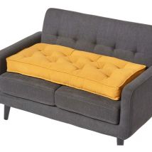 Homescapes - Coussin rehausseur pour canapé en coton, Jaune moutarde