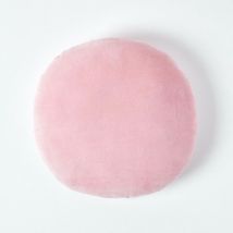 Coussin rond en velours Rose, 40 cm - Homescapes
